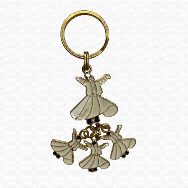 White and Gold Whirling Dervish Keyring